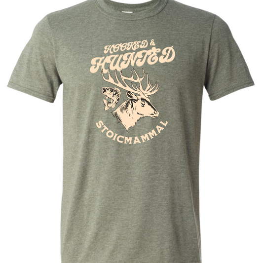 Hooked & Hunted Deer Fish Fishing T-Shirt