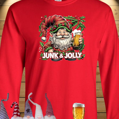 Junk & Jolly Christmas Gnome Long Sleeve Tee