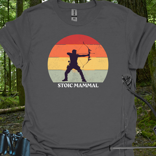 Bow Hunter Stance Retro Sun T-Shirt