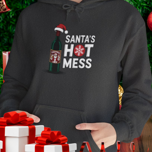 Santa's Hot Mess Hooded Sweatshirt