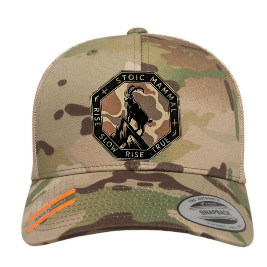 Stoic Mammal Rise Slow Rise True Mountain Goat Camo Trucker Hat