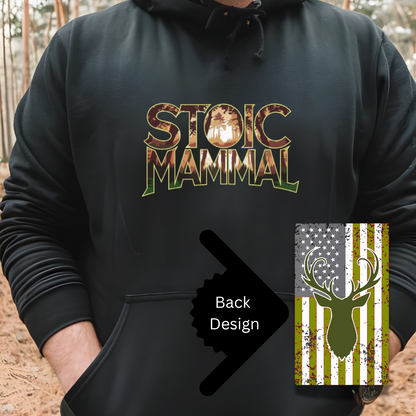 Stoic Mammal Deer Hunting American Flag Unisex Heavy Blend™ Hooded Sweatshirt