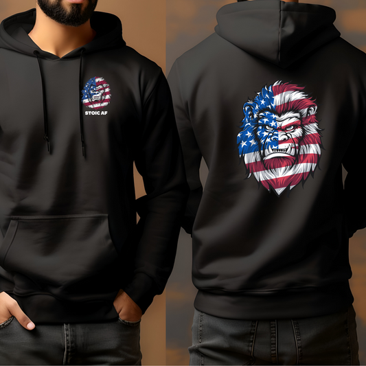 Stoic Mammal AF American Flag Unisex Hooded Sweatshirt