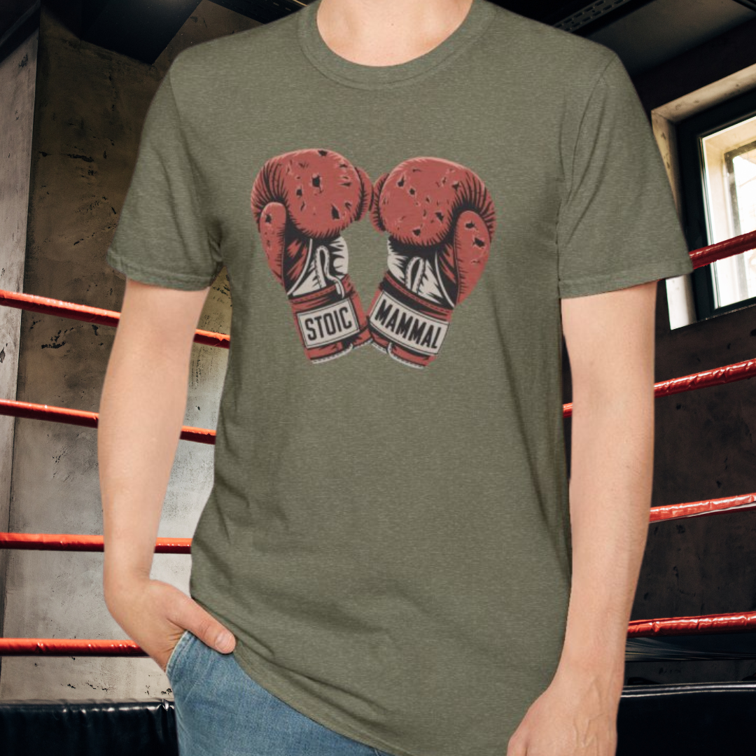 Weathered Boxing Gloves Stoic Mammal Unisex Softstyle T-Shirt