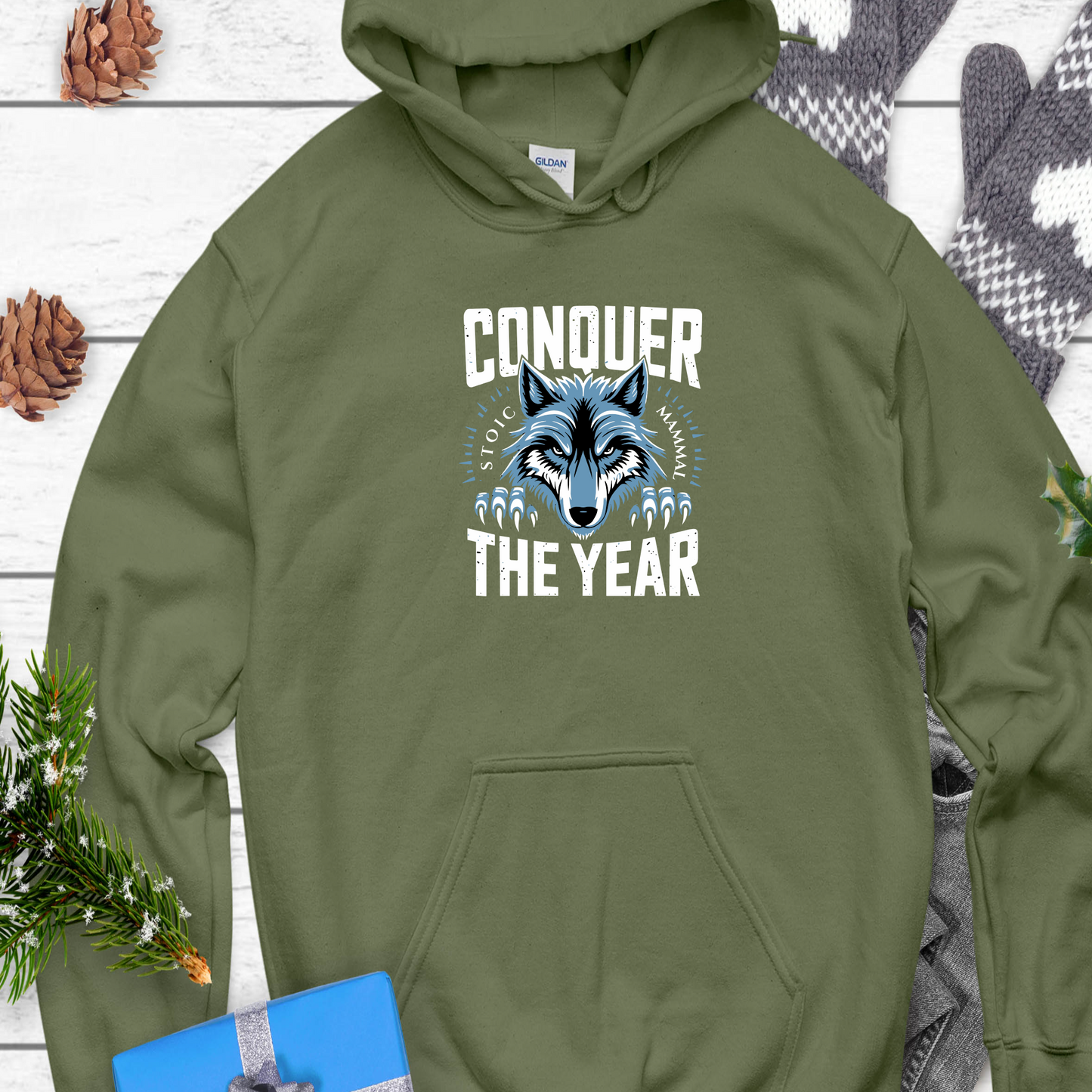 Stoic Wolf Conquer the Year Unisex Ultra Cotton Hoodie