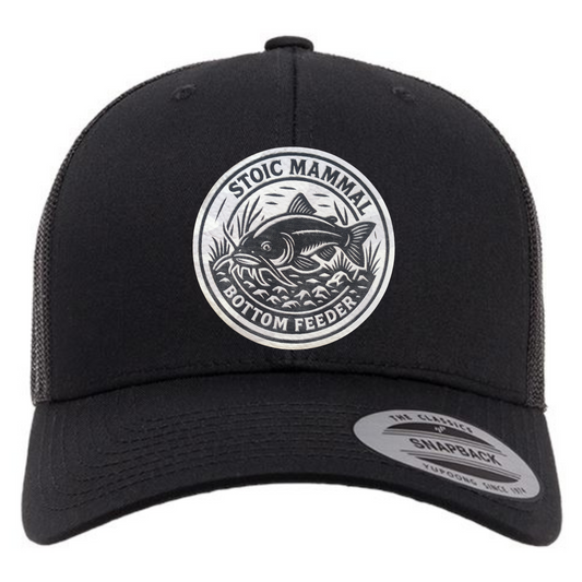 Bottom Feeder Trucker Hat Arctic Camo Patch by Stoic Mammal