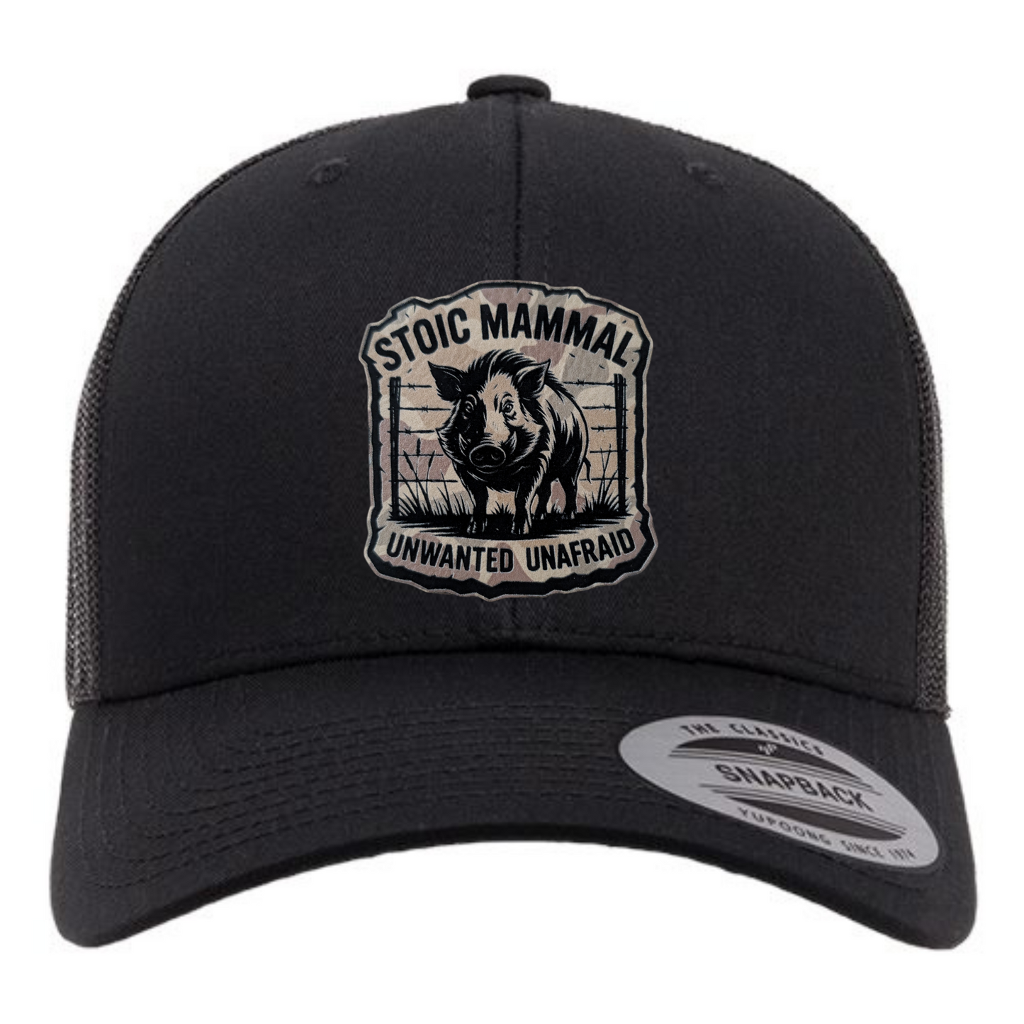 Stoic Mammal Unwanted Unafraid Wild Hog Trucker Hat