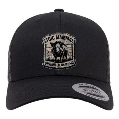 Stoic Mammal Unwanted Unafraid Wild Hog Trucker Hat