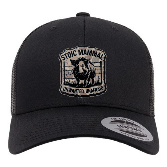 Stoic Mammal Unwanted Unafraid Wild Hog Trucker Hat