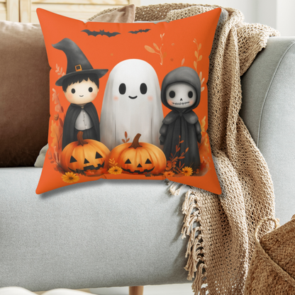 Halloween Witch, Ghost, and Ghoul Square Pillow