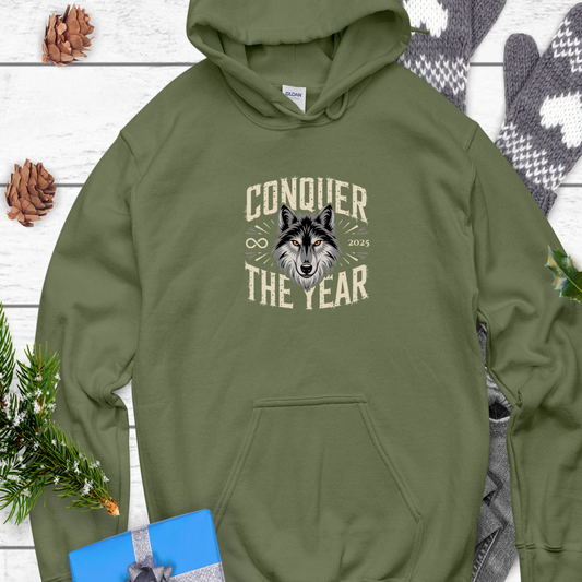 Stoic Wolf Conquer the Year version 2 Unisex Ultra Cotton Hoodie