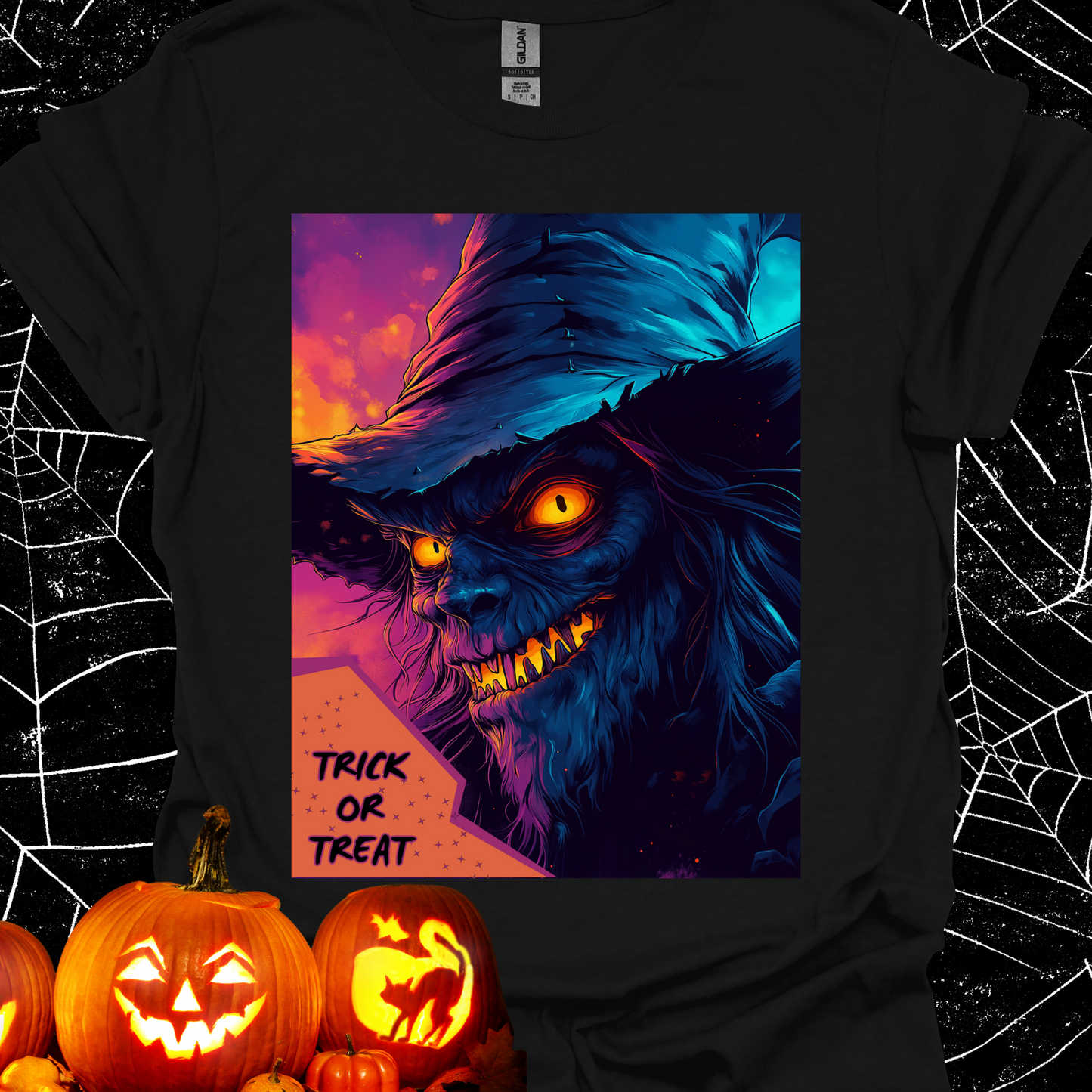 Wolf Witch Trick Or Treat Halloween T-Shirt